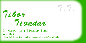 tibor tivadar business card